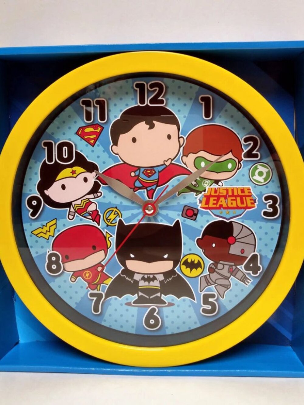 NIB DC Justice League 10" Wall Clock Superman Batman Wonder Woman Kids Decor